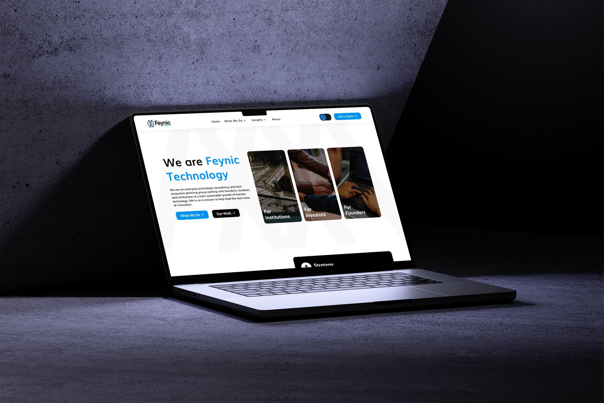 Feynic Technology, A deep tech website for Feynic Technology